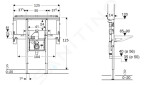 Duofix Předstěnová instalace pro umyvadlo Geberit ONE 120 cm, pro nástěnnou armaturu, podomítkový sifon a prvek Clou, na výšku místnosti 111.084.00.1