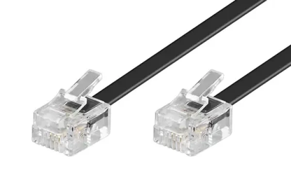 PremiumCord Kabel telefonní rovný 6P4C-6P4C 3m černá (4040849503177)