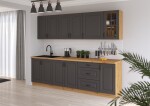 Kuchyňská linka 260 cm Stilo 3 - Dub artisan + Grafit