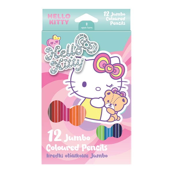 Colorino pastelky trojhranné JUMBO, Hello Kitty, 12 barev