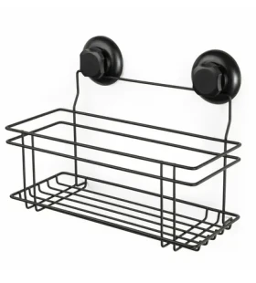 Compactor Bestlock Polička do koupelny s přísavkami černá / bez vrtání / až 12kg (RAN9788)