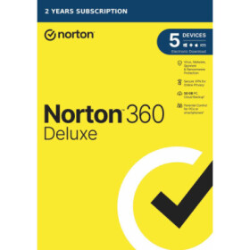 NORTON 360 DELUXE 50GB +VPN 1 uživatel pro 5 zařízení na 2 roky - ESD 1+1 (50%) EDF_471055