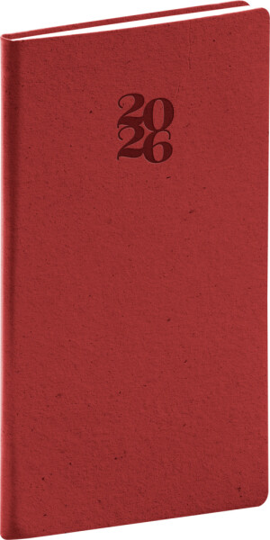 Diář 2026: Essenza - třešeň, kapesní, 9 x 15,5 cm