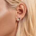 Stříbrné vánoční náušnice s čepičkou Santa Clause – stříbro 925/1000, Stříbrná Bílá