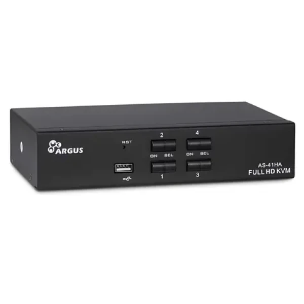 Inter-Tech AS-41HA HDMI / KVM přepínač / 4 porty / USB 2.0 / audio 3,5mm / max. 1920x1440 (88887242)