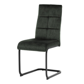 Židle jídelní, zelený samet, černá pohupová podnož
