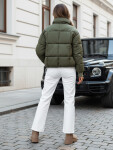 Dámská krátká zimní prošívaná bunda VIBEGIRL zelená FashionStreet TY4946 XL