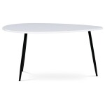 Konferenční stůl, MDF deska, bilý matt, černý kov