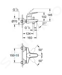 GROHE - Euroeco Vanová baterie, chrom 32743000