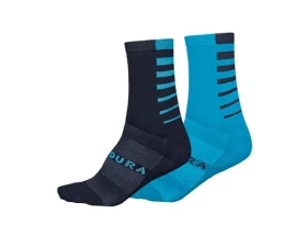Endura Coolmax Stripe ponožky 2 páry v balení Electric Blue