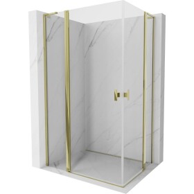 MEXEN/S - Mist L Duo sprchový kout dveře křídlové 95 x 90, transparent, zlato 8A4L-095-090-50-00