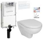 LAUFEN Podomít. systém LIS TW1 SET s bílým tlačítkem + WC JIKA LYRA PLUS + SEDÁTKO DURAPLAST SLOWCLOSE H8946630000001BI LY5