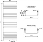 MEXEN - Apollo otopný žebřík/radiátor 1210 x 450 mm, 563 W,černá W117-1210-450-00-70