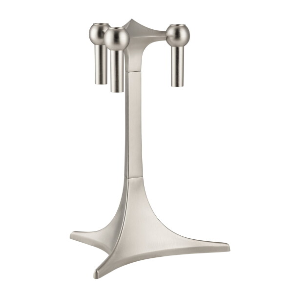 Stoff Nagel Designový svícen STOFF Nagel Stand Brushed Chrome, stříbrná barva, kov