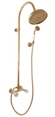 SLEZAK-RAV - Vodovodní baterie sprchová BRILLIANCE s hlavovou a ruční sprchou, Barva: zlato, Rozměr: 100 mm BRILLIANCE181.0/3Z