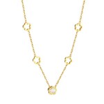 Náhrdelník s jemnými květy Fiora Gold - chirurgická ocel, Zlatá 40 cm + 5 cm (prodloužení)