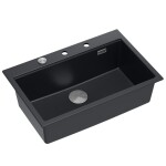 Quadron - Granitový dřez MARC 110 WORKSTATION Black Ocel HQM7650U7_BS