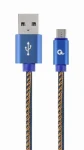 Gembird Micro USB kabel 1 m / USB-A (M) - Micro USB (M) / opletený / modrá (CC-USB2J-AMMBM-1M-BL)