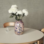 HAY Skleněná váza Splash Round Large Light Pink and Blue, růžová barva, modrá barva, sklo