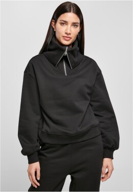 Dámské oversized High Neck Troyer Crew černé