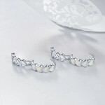 LUNICA Stříbrné kroužky BÍLÉ OPÁLOVÉ SRDÍČKA 0805