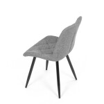 Židle jídelní, stříbrná látka, nohy černý kov