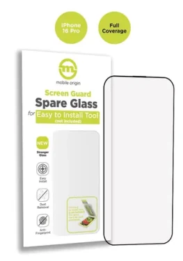 Mobile Origin Screen Guard Spare Glass Full Coverage pro Apple iPhone 16 Pro / náhradní sklo pro instalační sadu (SGA-SP-F-i16Pro)