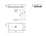 IDEAL STANDARD - Ipalyss Umyvadlo na desku, 800x400 mm, bez přepadu, Ideal Plus, bílá E1391MA