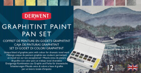 Derwent, 2305790, Graphitint, akvarelové barvy s grafitem v pánvičkách, 12 ks