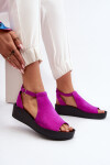 Zazoo 2914 Dámské sandály z semiše Fuchsie 40