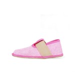 Barefoot dívčí přezůvky Pegres, BF01 textil, růžová - 28