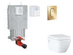GROHE - Uniset Set předstěnové instalace, klozetu, sedátka SoftClose a tlačítka Arena Cosmopolitan S, Cool Sunrise SANI15BB4115