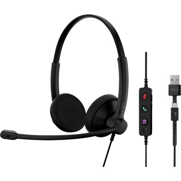 EPOS IMPACT 100 MS Sluchátka On Ear kabelová stereo černá Potlačení hluku headset, Vypnutí zvuku mikrofonu, regulace hlasitosti, Tlačítko Microsoft Teams