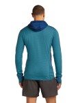 ICEBREAKER Mens 300 RealFleece Descender LS Zip Hood, Topaz/Atlantis/Cb (vzorek) velikost: M