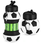 Spokey Skládací silikonová láhev fotbalový míč / Sportovní láhev / 0,52 l (BUTELKA SKŁADANA SIL)