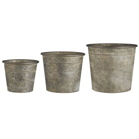 Ib Laursen Plechový obal na květiny Urban Garden L, šedá barva, kov