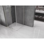 MEXEN/S - Velar L sprchový kout, posuvné dveře 90 x 90, transparent, nikl kartáčovaný 871-090-090-03-97