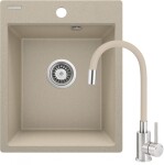 DEANTE - Dřez Corio z granitu pískového, s baterií, 1-dřez ZRCP7103