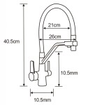 MEXEN - Duo kuchyňská baterie černá 671701-70