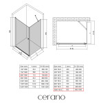 CERANO - Sprchový kout Antelo L/P - 6 mm - černá matná, transparentní sklo - 80x100x190 - otočný CER-434013
