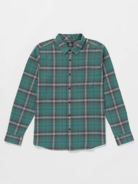 Volcom Caden Plaid SEA GREEN pánská košile s dlouhým rukávem - XL