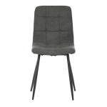 Židle jídelní, šedá látka, černé kovové nohy