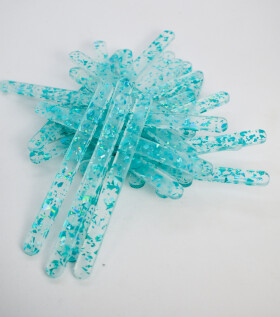 Cake star Akrylatové tyčky na nanuk světle modrá s třpytkami délka 11,5cm (10ks)