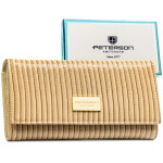 Módní dámská koženkovo-kožená peněženka Peterson Clea, béžová