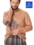 Pánské pyžamo MNS model 18775621 B23 M2XL - Key Barva: tmavě béžová, Velikost: XXL