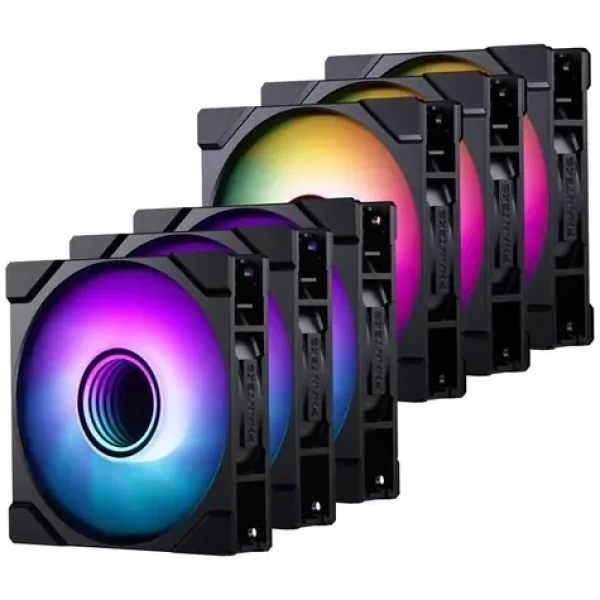 PHANTEKS M25 Gen2 D-RGB 6ks černá / Ventilátor / 120mm / 3× Standard + 3× Reverse Blade / PWM / Hydraulic Bearing (GABU-843)