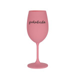 POHODINDA - růžová sklenice na víno 350 ml