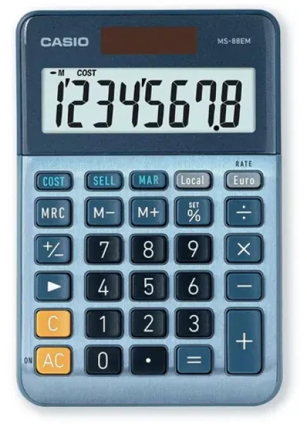 CASIO MS-88EM / Stolní kalkulačka / osmimístná / solární a bateriové napájení (MS-88EM)