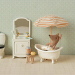 Maileg Plážový slunečník pro myšky Maileg – Soft Coral, růžová barva, textil