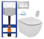 CERSANIT předstěnový instalační systém s tlačítkem chrom K97-509 + WC Ideal Standard Tesi se sedátkem SoftClose, AquaBlade K97-526 509 TE1